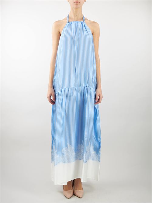 Striped viscose dress with lace Ermanno by Ermanno Scervino ERMANNO BY ERMANNO SCERVINO | abito en | D44EQ046EC2MF759